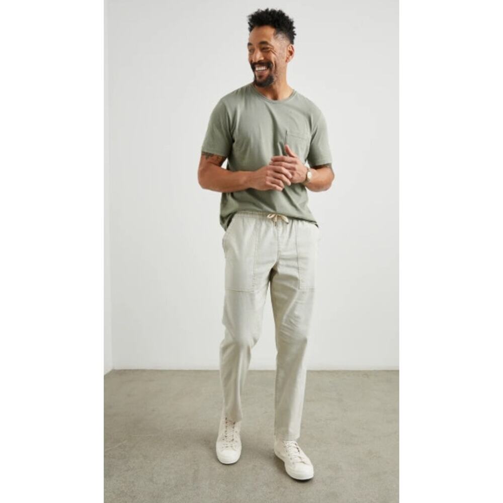 New NWT Men's Rails Linen Blend Gobi‎ Pant In Natural Size Large